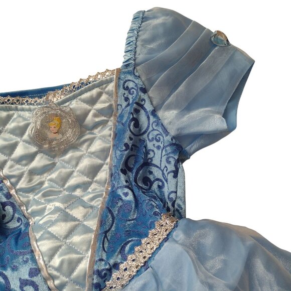 Girls Cinderella Costume 7-8 Years Light Blue Princess Dress w Poofy Skirt - Picture 6 of 10